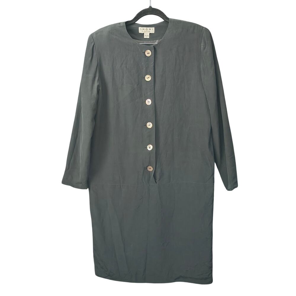 Shomi Black Silk Shift Dress by Miller Shor  Women's 8